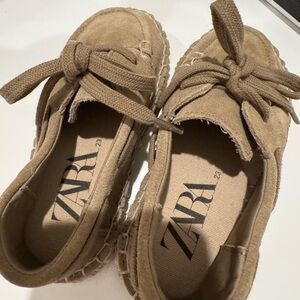 Zara Tan Moccasin Shoes with Fringe